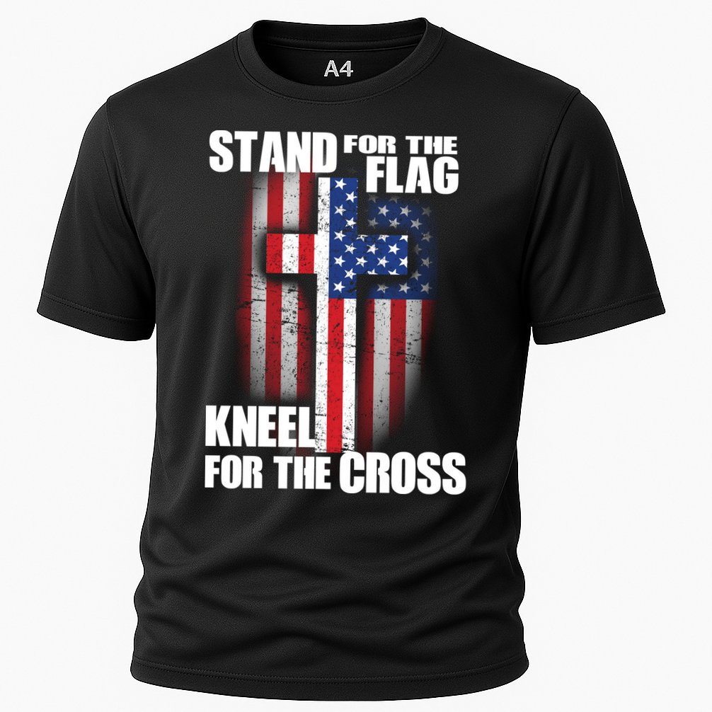 USA Patriotic Stand For The Flag Kneel For The Cross Performance Shirt