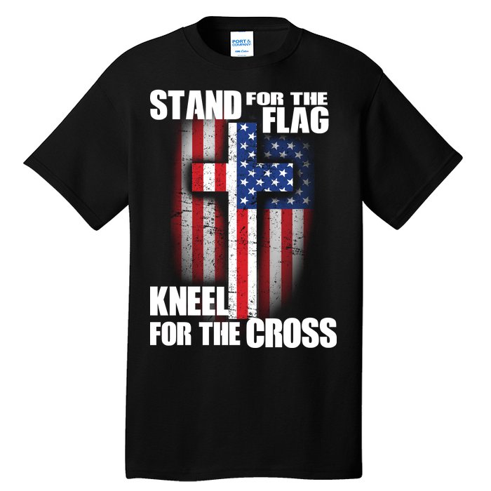 USA Patriotic Stand For The Flag Kneel For The Cross Tall T-Shirt