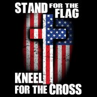 USA Patriotic Stand For The Flag Kneel For The Cross V-Neck T-Shirt