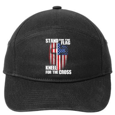 USA Patriotic Stand For The Flag Kneel For The Cross 7-Panel Snapback Hat