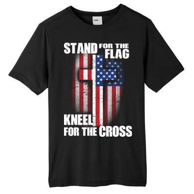 USA Patriotic Stand For The Flag Kneel For The Cross Tall Fusion ChromaSoft Performance T-Shirt