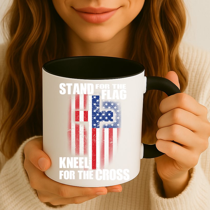 USA Patriotic Stand For The Flag Kneel For The Cross Mug