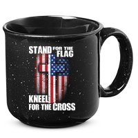 USA Patriotic Stand For The Flag Kneel For The Cross 15oz Campfire Ceramic Mug