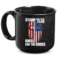 USA Patriotic Stand For The Flag Kneel For The Cross 15oz Campfire Ceramic Mug