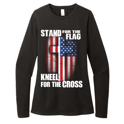 USA Patriotic Stand For The Flag Kneel For The Cross Womens CVC Long Sleeve Shirt