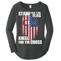 USA Patriotic Stand For The Flag Kneel For The Cross Women's Perfect Tri Tunic Long Sleeve Shirt