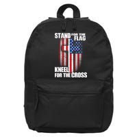 USA Patriotic Stand For The Flag Kneel For The Cross 16 in Basic Backpack