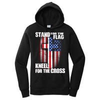 USA Patriotic Stand For The Flag Kneel For The Cross Women's Pullover Hoodie