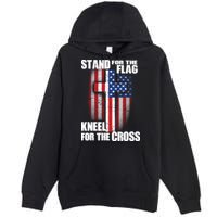 USA Patriotic Stand For The Flag Kneel For The Cross Premium Pullover Hoodie