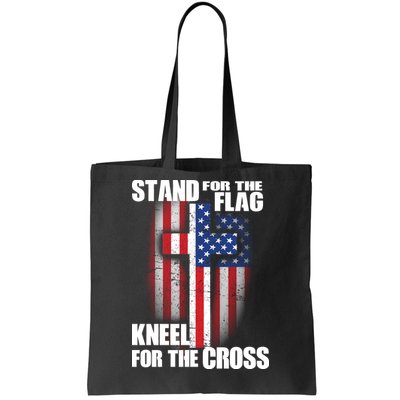 USA Patriotic Stand For The Flag Kneel For The Cross Tote Bag