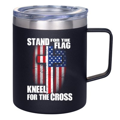 USA Patriotic Stand For The Flag Kneel For The Cross 12oz Stainless Steel Coffee Mug