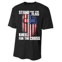 USA Patriotic Stand For The Flag Kneel For The Cross Performance Sprint T-Shirt