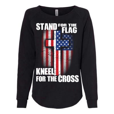 USA Patriotic Stand For The Flag Kneel For The Cross Womens California Wash Sweatshirt