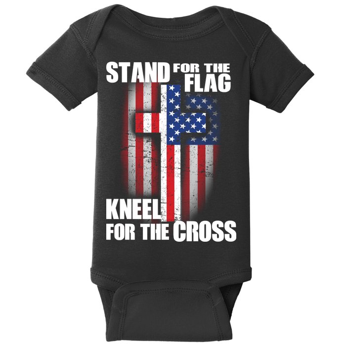 USA Patriotic Stand For The Flag Kneel For The Cross Baby Bodysuit