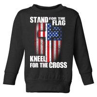 USA Patriotic Stand For The Flag Kneel For The Cross Toddler Sweatshirt