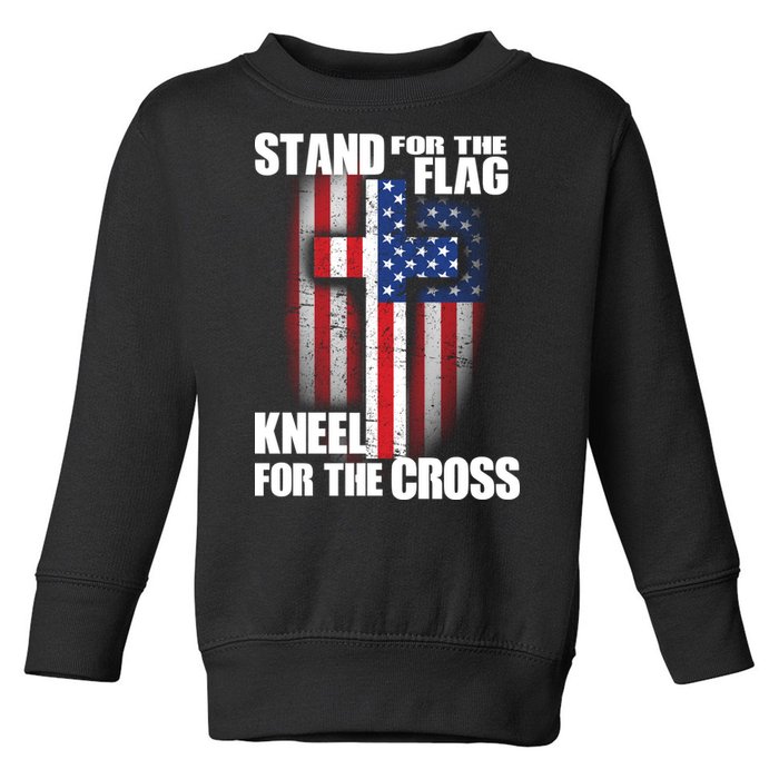 USA Patriotic Stand For The Flag Kneel For The Cross Toddler Sweatshirt