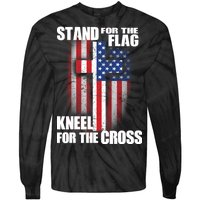 USA Patriotic Stand For The Flag Kneel For The Cross Tie-Dye Long Sleeve Shirt