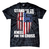 USA Patriotic Stand For The Flag Kneel For The Cross Tie-Dye T-Shirt