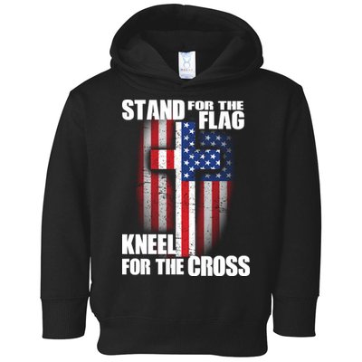 USA Patriotic Stand For The Flag Kneel For The Cross Toddler Hoodie