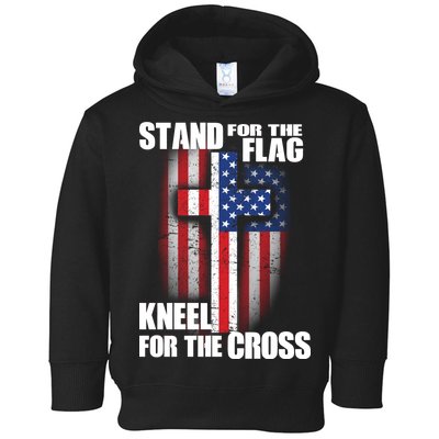 USA Patriotic Stand For The Flag Kneel For The Cross Toddler Hoodie