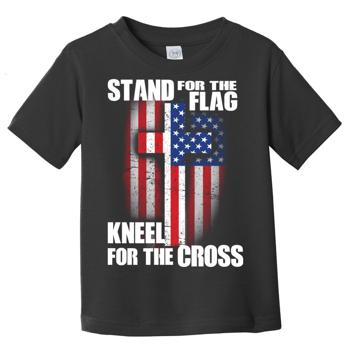 USA Patriotic Stand For The Flag Kneel For The Cross Toddler T-Shirt