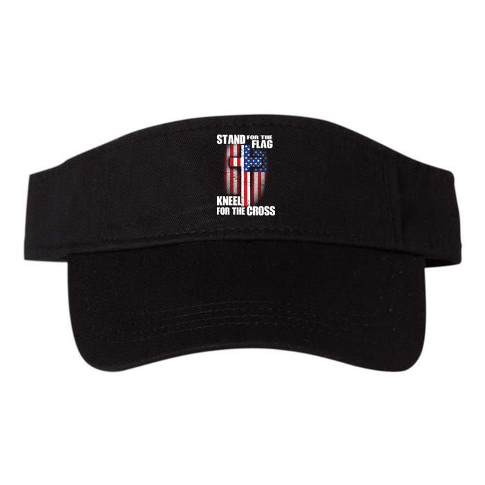 USA Patriotic Stand For The Flag Kneel For The Cross Valucap Bio-Washed Visor