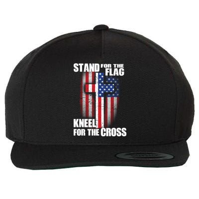 USA Patriotic Stand For The Flag Kneel For The Cross Wool Snapback Cap