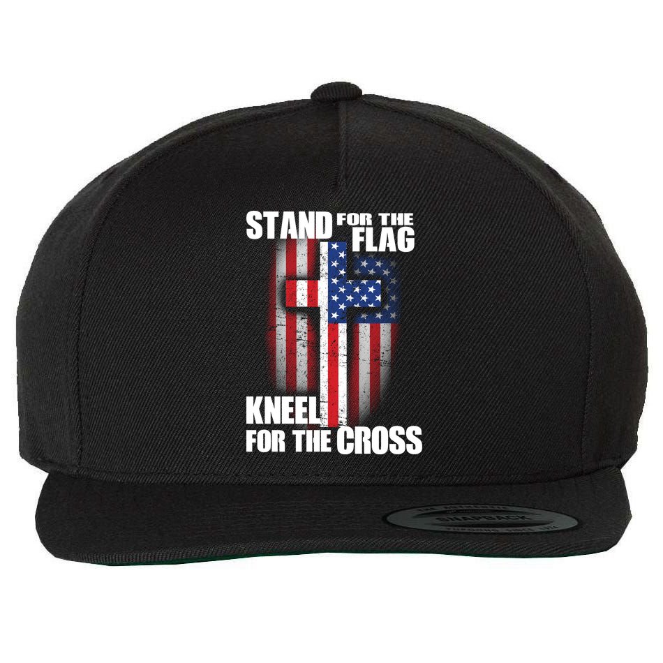 USA Patriotic Stand For The Flag Kneel For The Cross Wool Snapback Cap