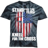 USA Patriotic Stand For The Flag Kneel For The Cross Kids Tie-Dye T-Shirt