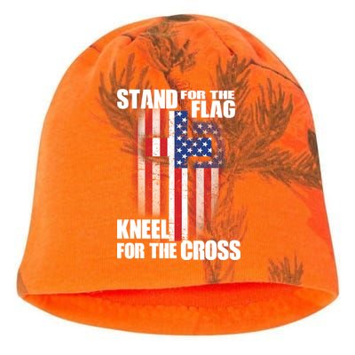 USA Patriotic Stand For The Flag Kneel For The Cross Kati - Camo Knit Beanie