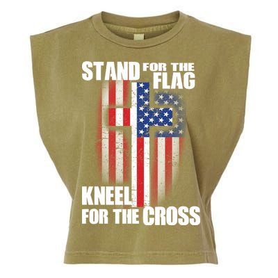 USA Patriotic Stand For The Flag Kneel For The Cross Garment-Dyed Women's Muscle Tee