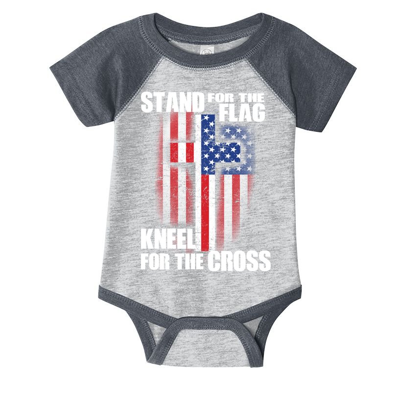 USA Patriotic Stand For The Flag Kneel For The Cross Infant Baby Jersey Bodysuit