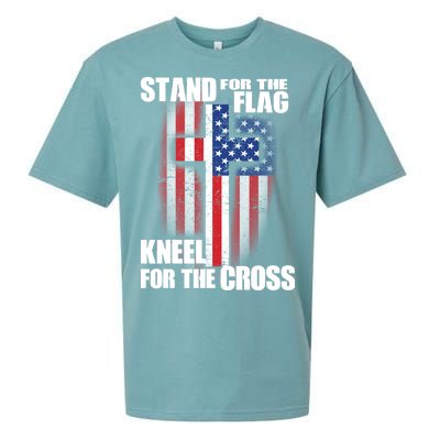 USA Patriotic Stand For The Flag Kneel For The Cross Sueded Cloud Jersey T-Shirt