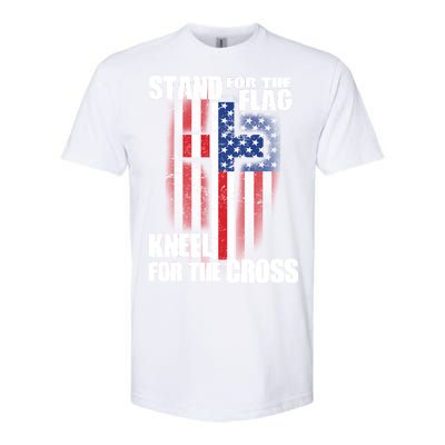 USA Patriotic Stand For The Flag Kneel For The Cross Softstyle CVC T-Shirt