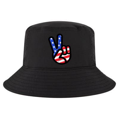 USA Peace Sign Cool Comfort Performance Bucket Hat