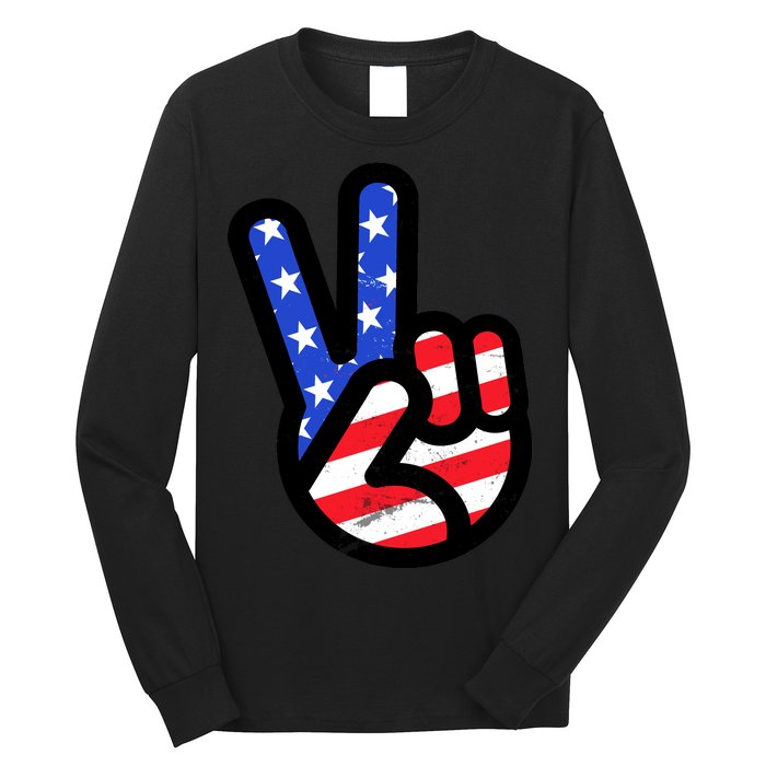 USA Peace Sign Long Sleeve Shirt