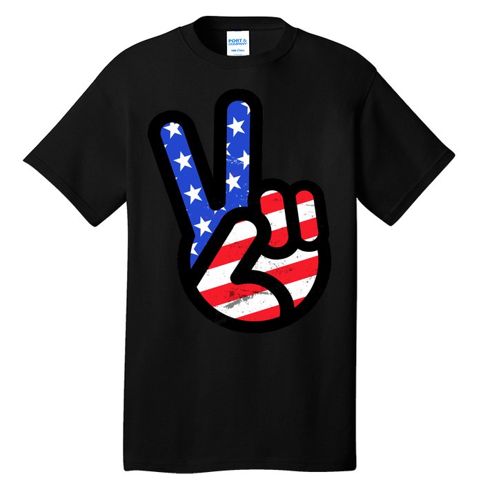 USA Peace Sign Tall T-Shirt