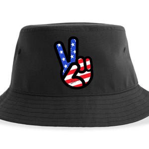 USA Peace Sign Sustainable Bucket Hat