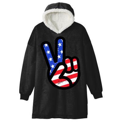 USA Peace Sign Hooded Wearable Blanket