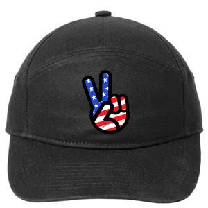 USA Peace Sign 7-Panel Snapback Hat