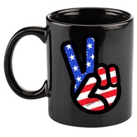 USA Peace Sign 11oz C Handle Ceramic Mug