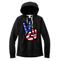 USA Peace Sign Women's Fleece Hoodie