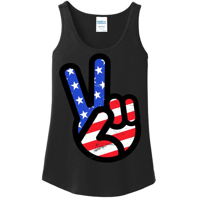 USA Peace Sign Ladies Essential Tank