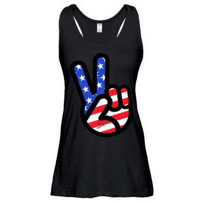 USA Peace Sign Ladies Essential Flowy Tank