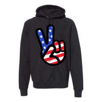 USA Peace Sign Premium Hoodie