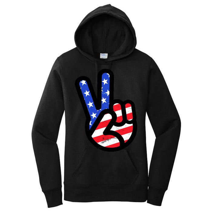 USA Peace Sign Women's Pullover Hoodie