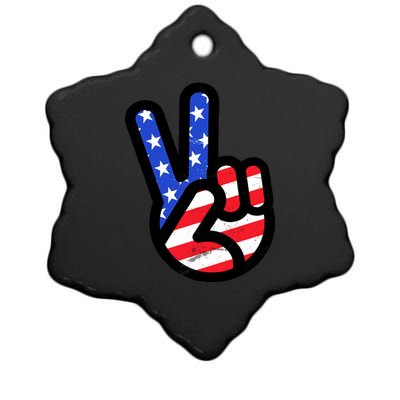 USA Peace Sign Ceramic Star Ornament