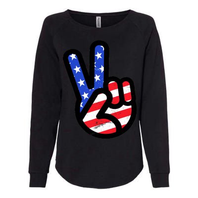 USA Peace Sign Womens California Wash Sweatshirt