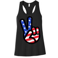 USA Peace Sign Women's Racerback Tank