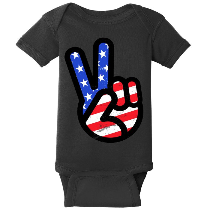 USA Peace Sign Baby Bodysuit